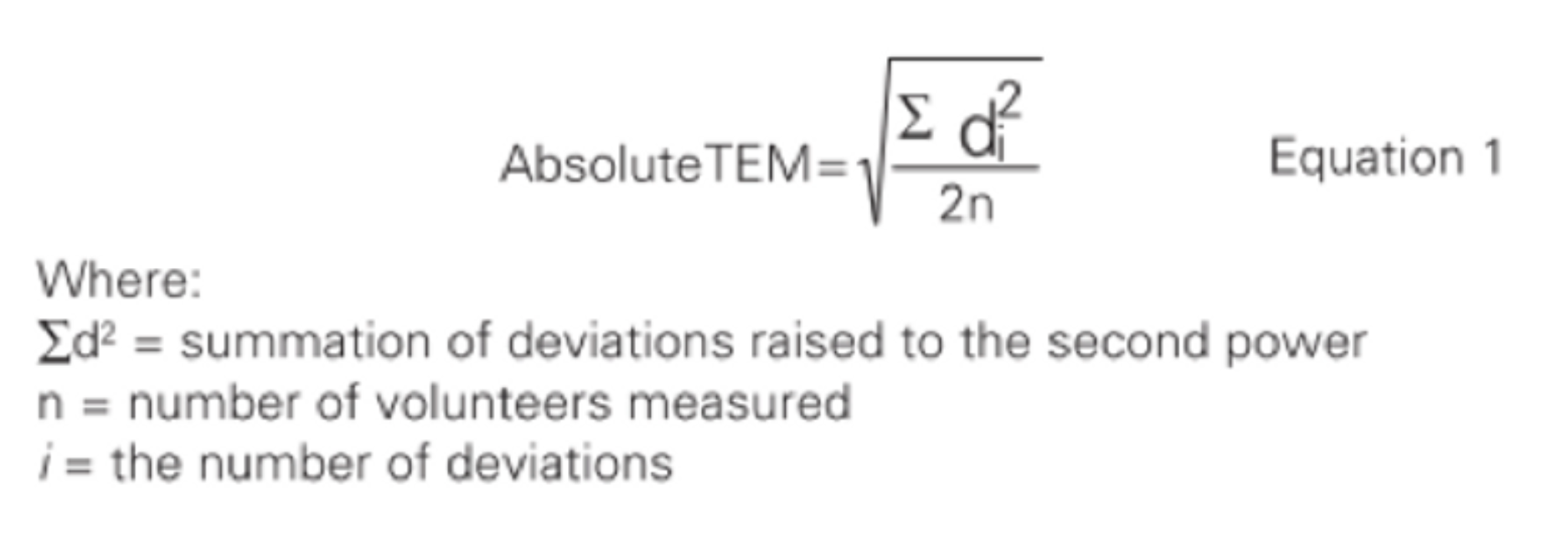 TEM equation for body composition